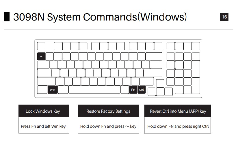 AKKO 3098N System Commands Windows OS