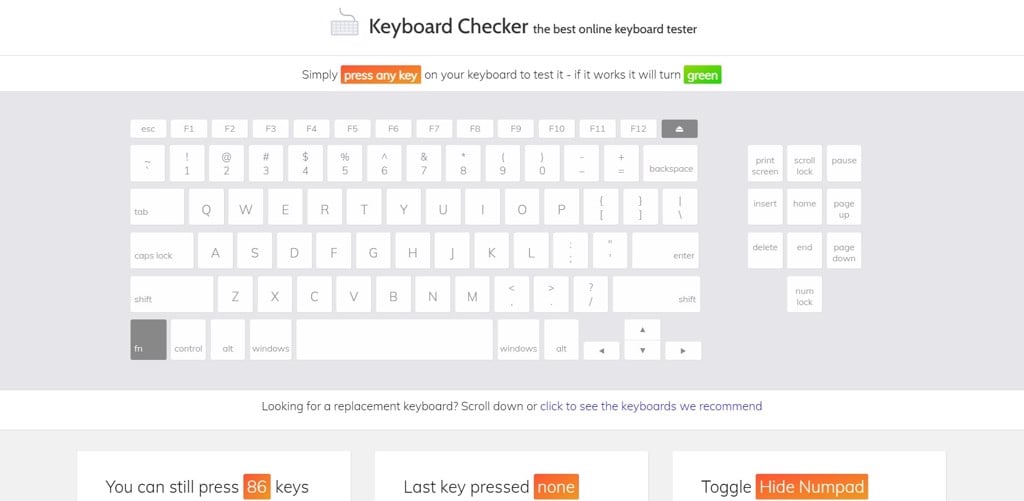 GEARVN.COM - Trang web test keyboard online Keyboard Checker