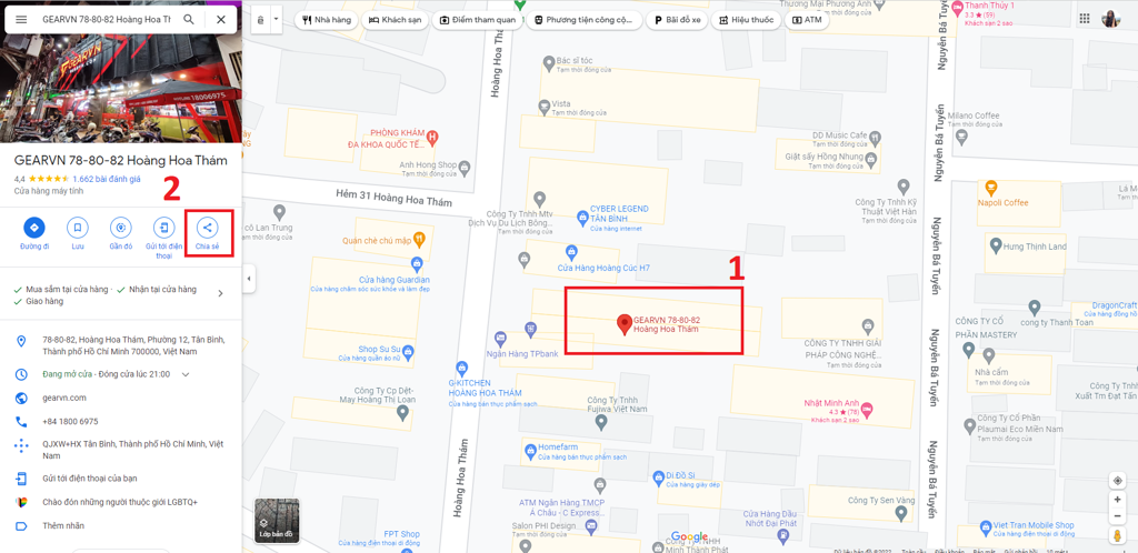 GEARVN - Cách chia sẻ định vị qua Zalo bằng Google Maps