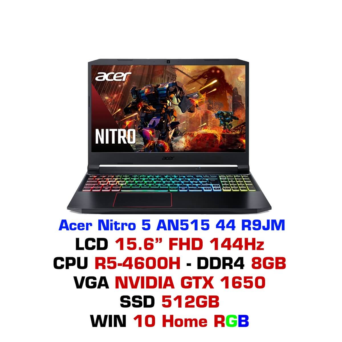 Laptop gaming Acer Nitro 5 AN515 44 R9JM - GEARVN.COM