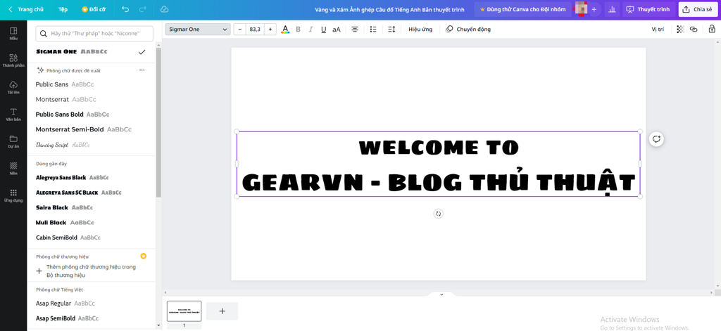 GEARVN - Canva hỗ trợ nhiều font chữ khác nhau