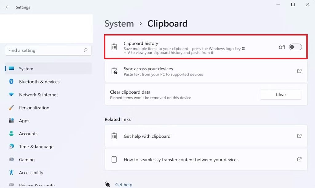 Cách xem clipboard trên Windows 11 - GEARVN