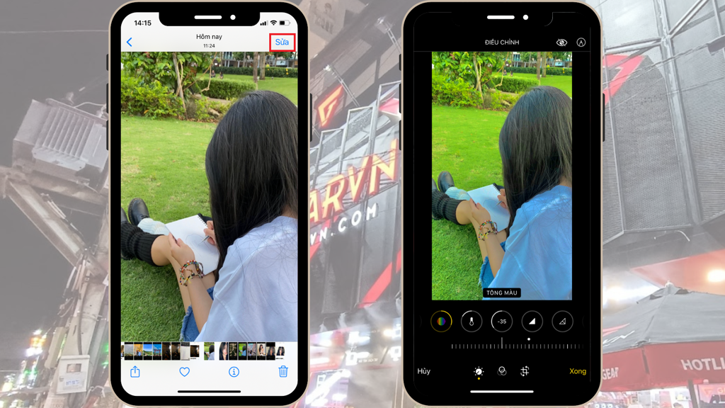 GEARVN - Công thức chỉnh ảnh trên iPhone - Ảnh tone xanh lá trong trẻo