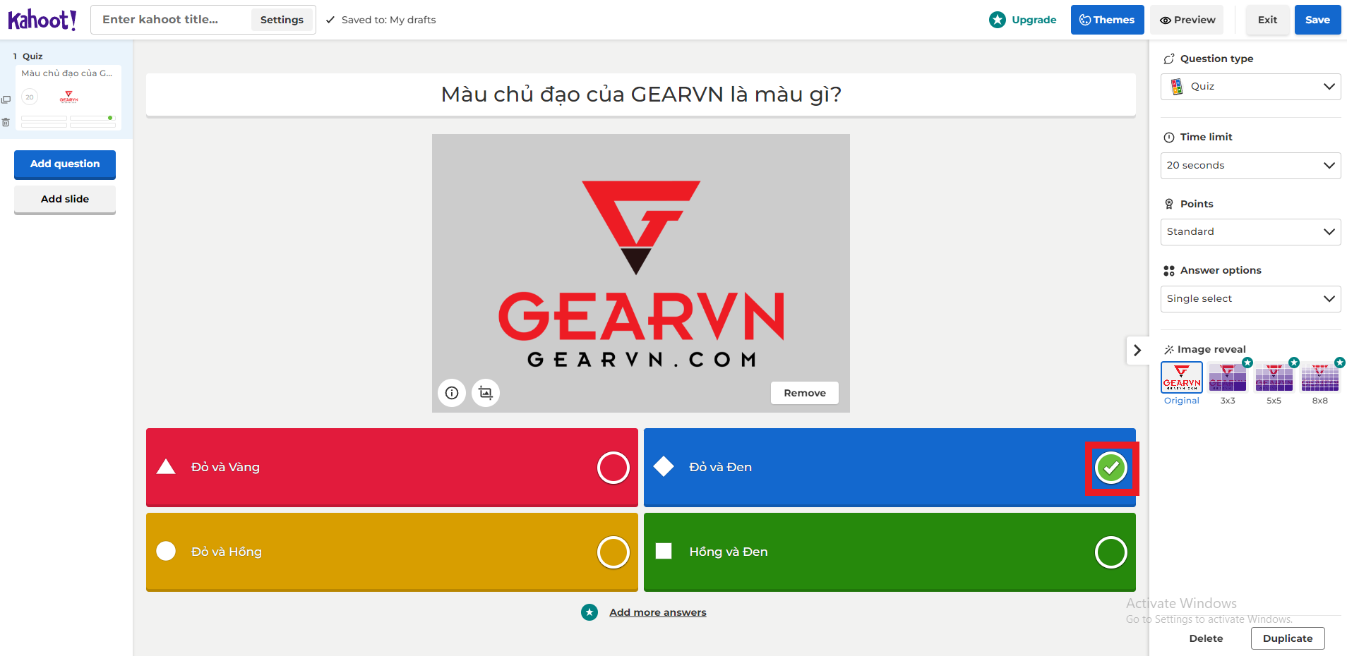 GEARVN - Chọn câu trả lời đúng trước khi chuyển qua câu hỏi tiếp theo