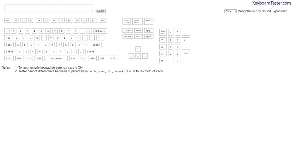 GEARVN.COM - Trang web test keyboard online Keyboard Tester