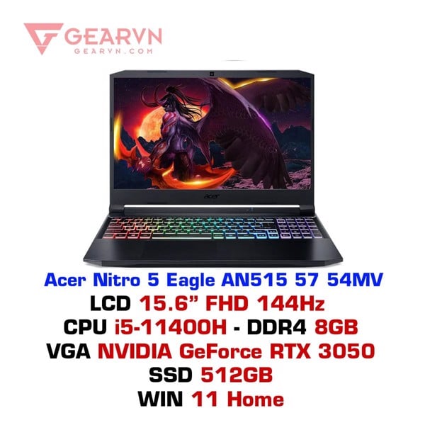 Laptop Gaming Acer Nitro 5 Eagle AN515 57 54MV - GEARVN