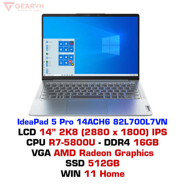 Laptop Lenovo IdeaPad 5 Pro 14ACH6 82L700L7VN - GEARVN