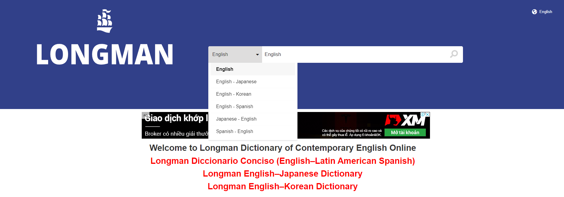 GEARVN - Trang web từ điển online Longman Dictionary