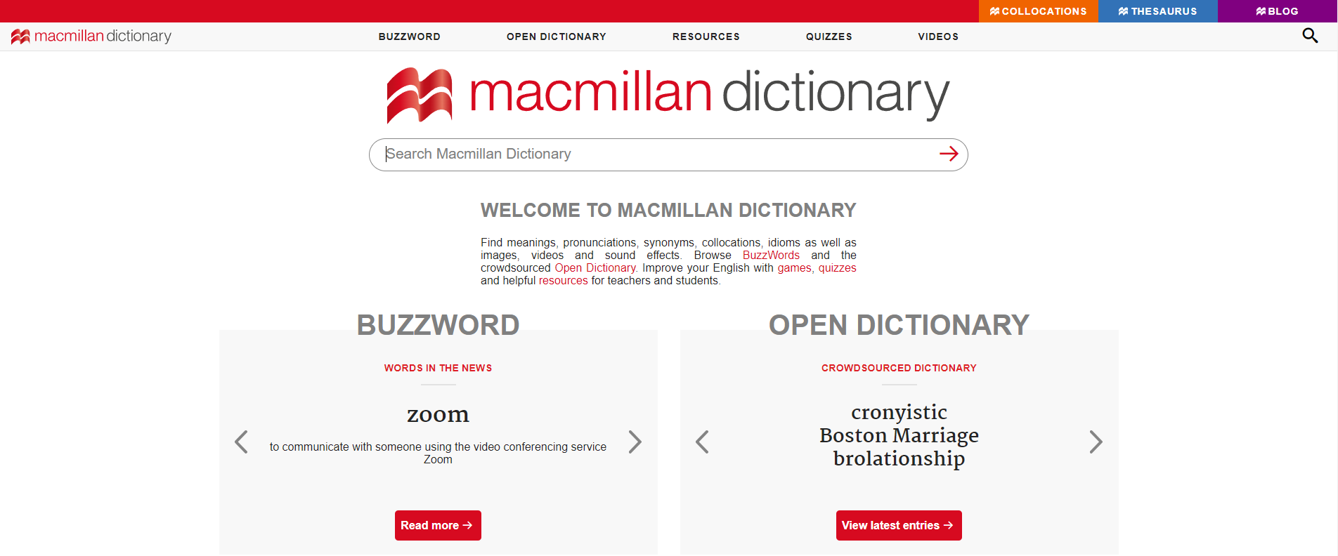 GEARVN - Trang web từ điển online Macmillan Dictionary