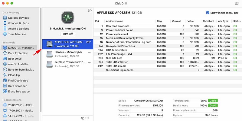 Cách kiểm tra tình trạng SSD trên Apple Macbook M1
