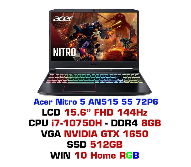 Laptop gaming Acer Nitro 5 AN515 55 72P6