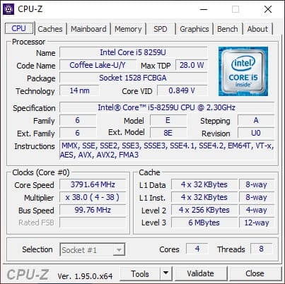 GEARVN.COM - Giao diện chính của phần mềm CPU-Z